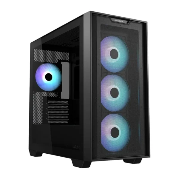 Asus A21 Plus TG ARGB MicroATX Gaming Case, Black