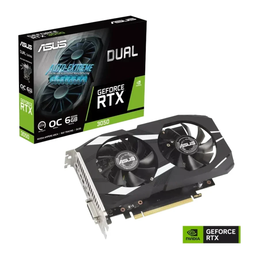ASUS Dual GeForce RTX 3050 OC Edition 6GB GDDR6 Graphics Card