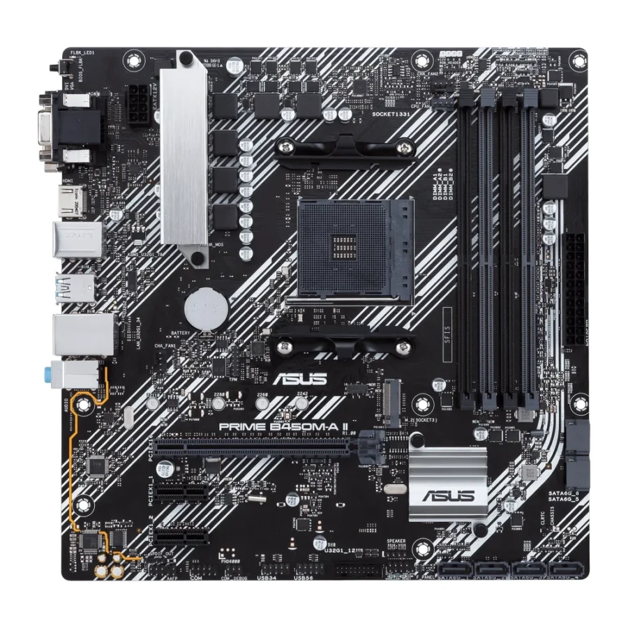 ASUS Prime B450M-A II DDR4 AMD AM4 microATX Motherboard (Used)
