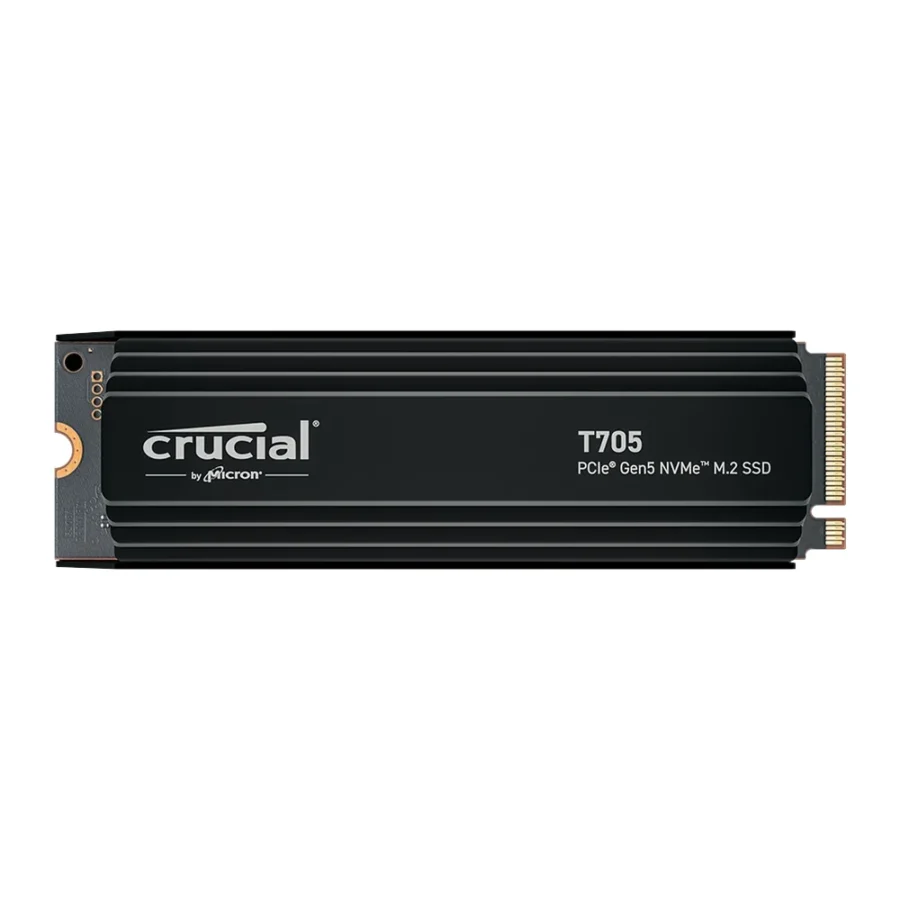 Crucial T705 1TB-4TB M.2 PCIe Gen5 NVMe SSD with Heatsink