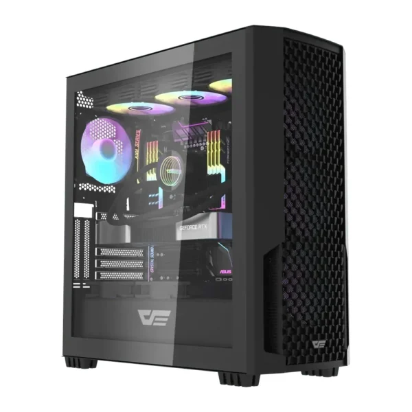 DarkFlash DF2100 ARGB ATX Mid-Tower Gaming Case – Black/White