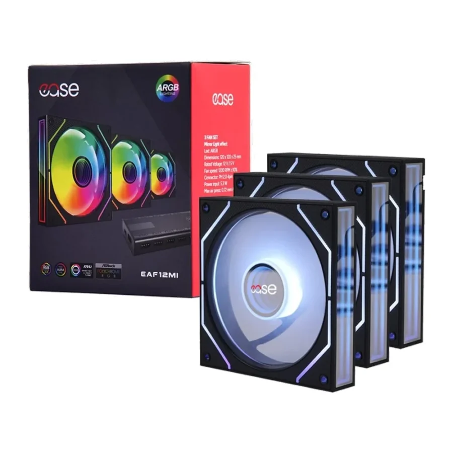 Ease EAF12MI Infinity ARGB 120mm Fan 3-Pack with 10-Port Hub