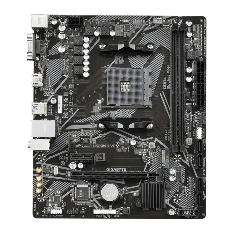 Gigabyte A520M K V2 AMD A520 AM4 DDR4 Micro-ATX Motherboard