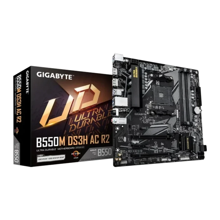 Gigabyte B550M DS3H AC R2 DDR4 AMD AM4 microATX Motherboard