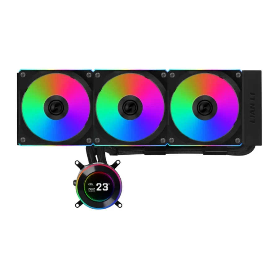 Lian Li HydroShift II LCD-C 360CL 360mm ARGB AIO CPU Liquid Cooler with 2.1-Inch LCD (Black/White)
