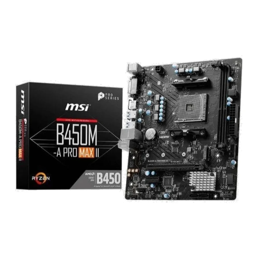 MSI B450M-A Pro Max II AMD AM4 microATX (Ryzen 1000-5000 Series) Motherboard