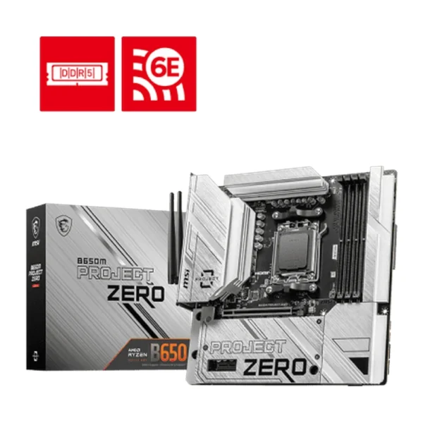 MSI B650M Project Zero AMD AM5 DDR5 Micro-ATX Motherboard