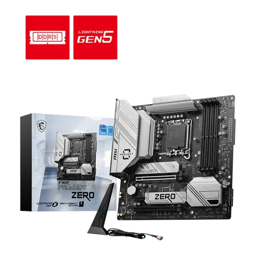 MSI B760M Project Zero M-ATX LGA1700 DDR5 Gaming Motherboard