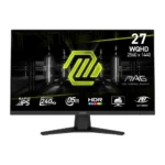 MSI MAG 274QF X24 | 240Hz WQHD 27" Gaming Monitor , HDMI, DisplayPort, VESA Mountable, Tilt, Height Adjustable, Speaker, 0.03ms, Black