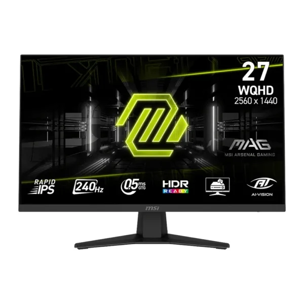MSI MAG 274QF X24 | 240Hz WQHD 27" Gaming Monitor , HDMI, DisplayPort, VESA Mountable, Tilt, Height Adjustable, Speaker, 0.03ms, Black