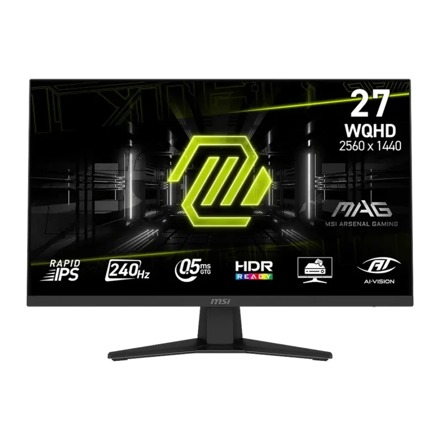 MSI MAG 274QF X24 | 240Hz WQHD 27" Gaming Monitor , HDMI, DisplayPort, VESA Mountable, Tilt, Height Adjustable, Speaker, 0.03ms, Black