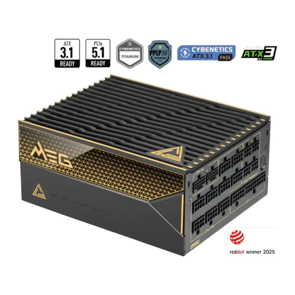 MSI MEG Ai1600T PCIE5 1600W 80 PLUS Titanium Fully Modular ATX Power Supply