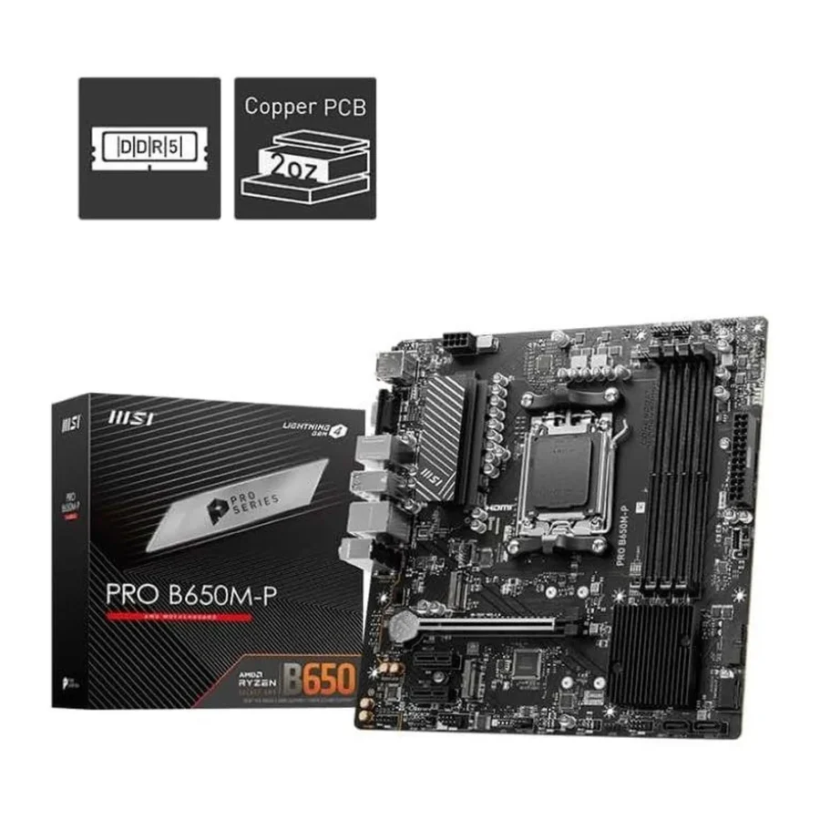 MSI Pro B650M-P DDR5 AMD AM5 microATX Motherboard
