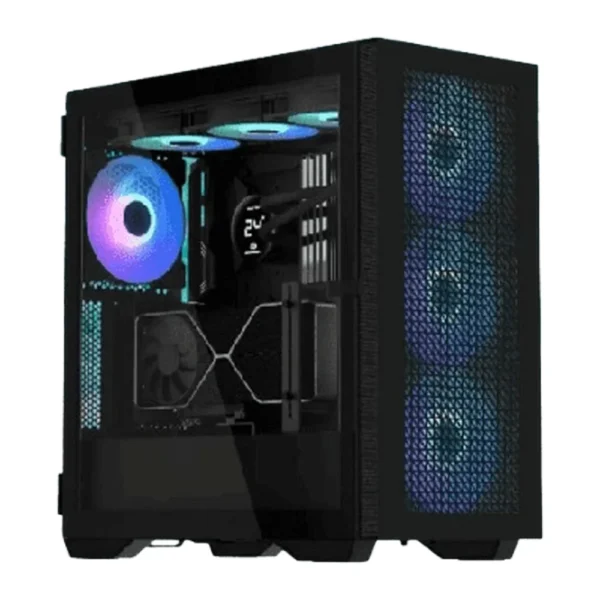 Sonic H7 ATX ARGB Gaming Case with 4 ARGB Fans Black/White