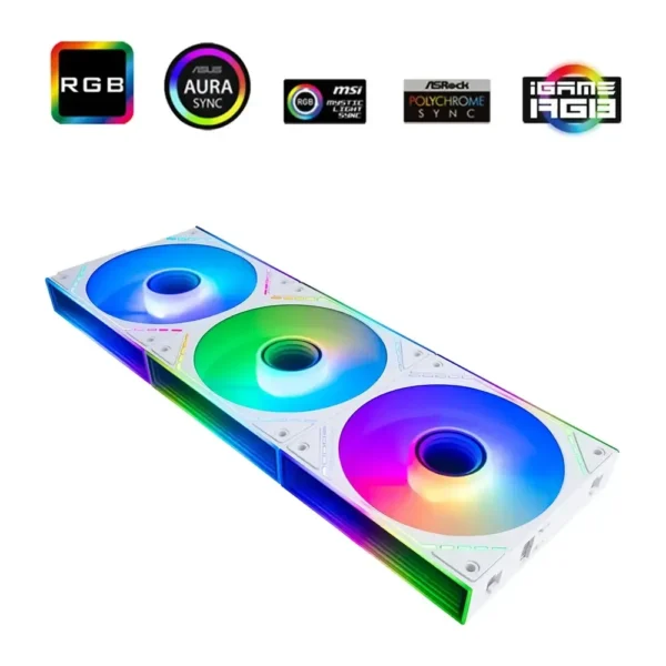 Thermalright TL-M12QRW-S X3 Reverse CPU Fan Building Blocks 120mm Case Cooler White (3-Pack)