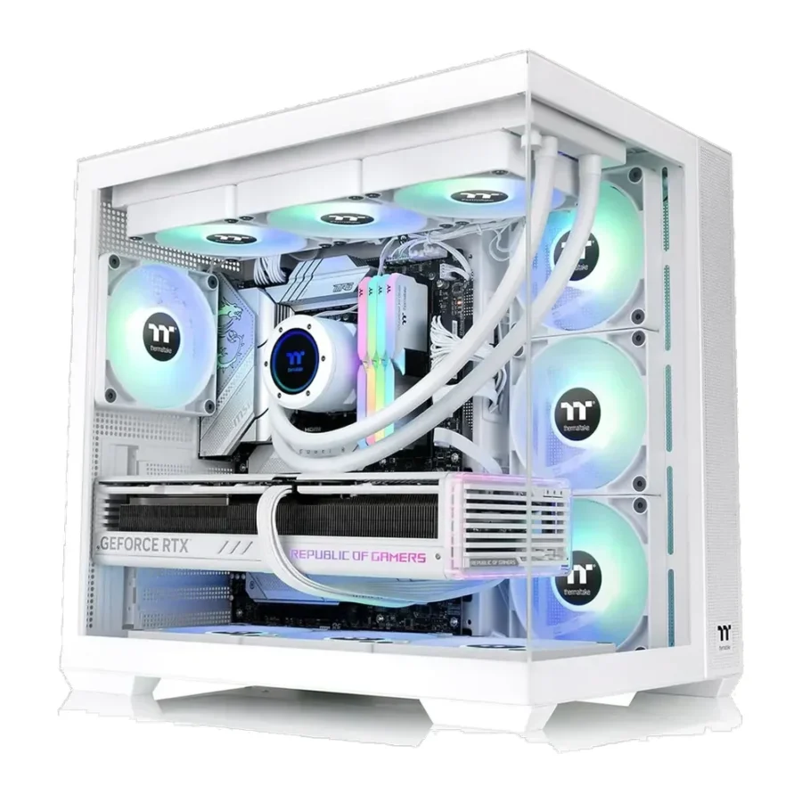 Thermaltake View 380 TG ARGB Snow ATX Case, White