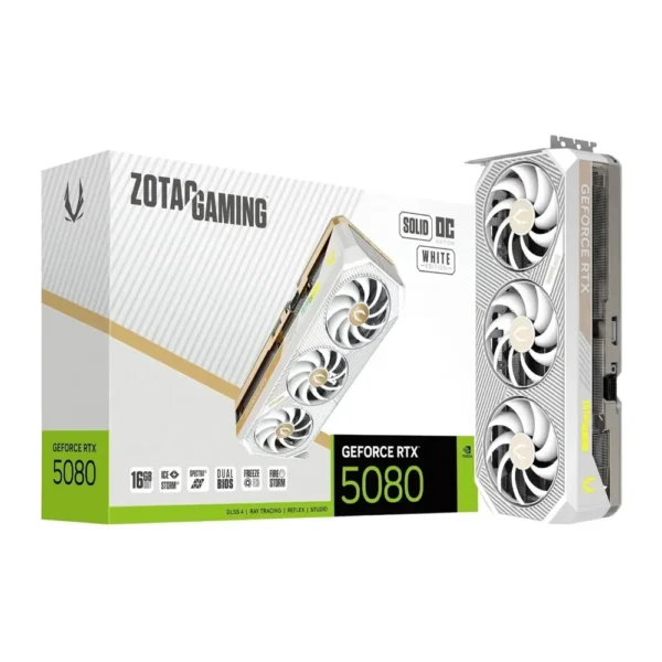 ZOTAC Gaming GeForce RTX 5080 Solid OC White Edition Graphics Card