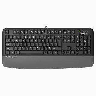 A4Tech Fstyler FK20 Multimedia Comfort Keyboard, FN Plus 12 Multimedia Hot Keys, Waterproof Design, Ergonomic Wrist Rest, Grey