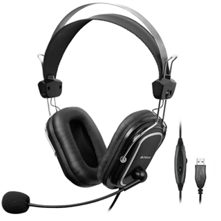 A4Tech HU-50 ComfortFit Stereo USB Headset, Single-Directional Mic