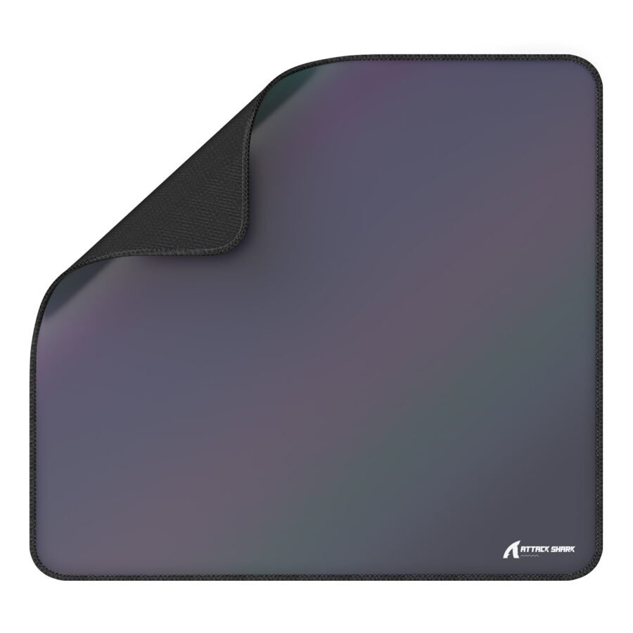 ATTACK SHARK CM03 Gaming Mouse Pad, Esports Speed Large Mouse Mat, Waterproof Surface, Anti-Slip Rubber Base, XL 17.72" x 15.75" x 0.16", Holographic Rainbow Coated Gradual Gray