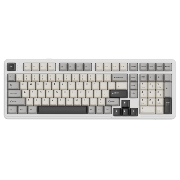 ATTACK SHARK X98 Full-Size Wireless Mechanical Keyboard, 102 Keys Tri-Mode Bluetooth 5.0 2.4G USB-C, Upgraded Gasket-Mount, Hot-Swappable 3/5 Pin, 4000mAh, South-Facing RGB, Starlight White