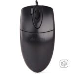 A4Tech OP-620DS Wired Mouse, 1200 DPI, Silent Clicks, 4-Way Wheel, Black