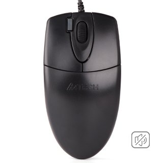A4Tech OP-620DS Wired Mouse, 1200 DPI, Silent Clicks, 4-Way Wheel, Black