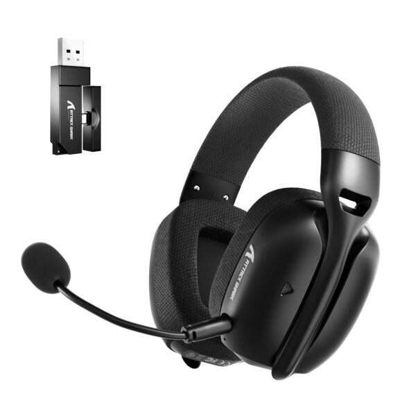 ATTACK SHARK L80 PRO Wireless Gaming Headset, 20ms Ultra-Low Latency, Dual Microphone System, Tri-Mode Bluetooth 5.3 2.4Ghz Wired, 40mm Speaker Drivers, 300mAh Battery