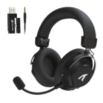 ATTACK SHARK L50 PRO Tri-Mode Wireless Gaming Headset, Virtual 7.1 Surround Sound, 53mm Drivers, Customizable EQ Modes, 1100mAh Battery, Detachable Noise-Cancelling Mic, Black