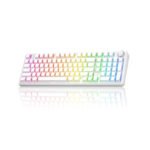 AULA F99 Pro Mechanical Keyboard With Knob, 96% 100 Keys 1800 Layout, Gasket-Mounted Flex-Cut Hot Swappable PCB, Bluetooth 5.0 Wireless and Wired 8000mAh Battery, South-Facing RGB Backlight, Silent Cotton Candy Switch, White