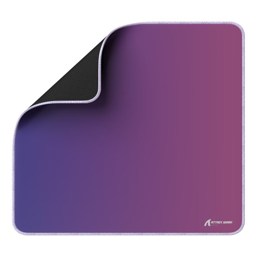 ATTACK SHARK CM03 Gaming Mouse Pad, Rainbow Film Coated Surface, Smooth Glide and Precise Tracking, Water-Resistant, Non-Slip Rubber Base, 16.1" x 12.2" x 0.16" in, Purple