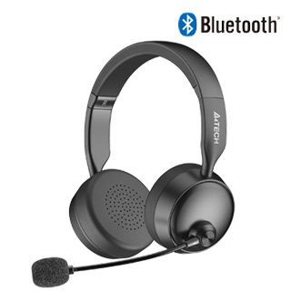 A4Tech BH230 Wireless Headset, Bluetooth 5.3, Noise-Cancelling Mic, 40mm Speaker Unit, 90 Degree Flat Foldable, Black