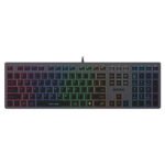 A4Tech FX60 Scissor Switch Keyboard, Illuminate White Backlit, Low Profile Chocolate Keycaps, Operating System Swap, Grey