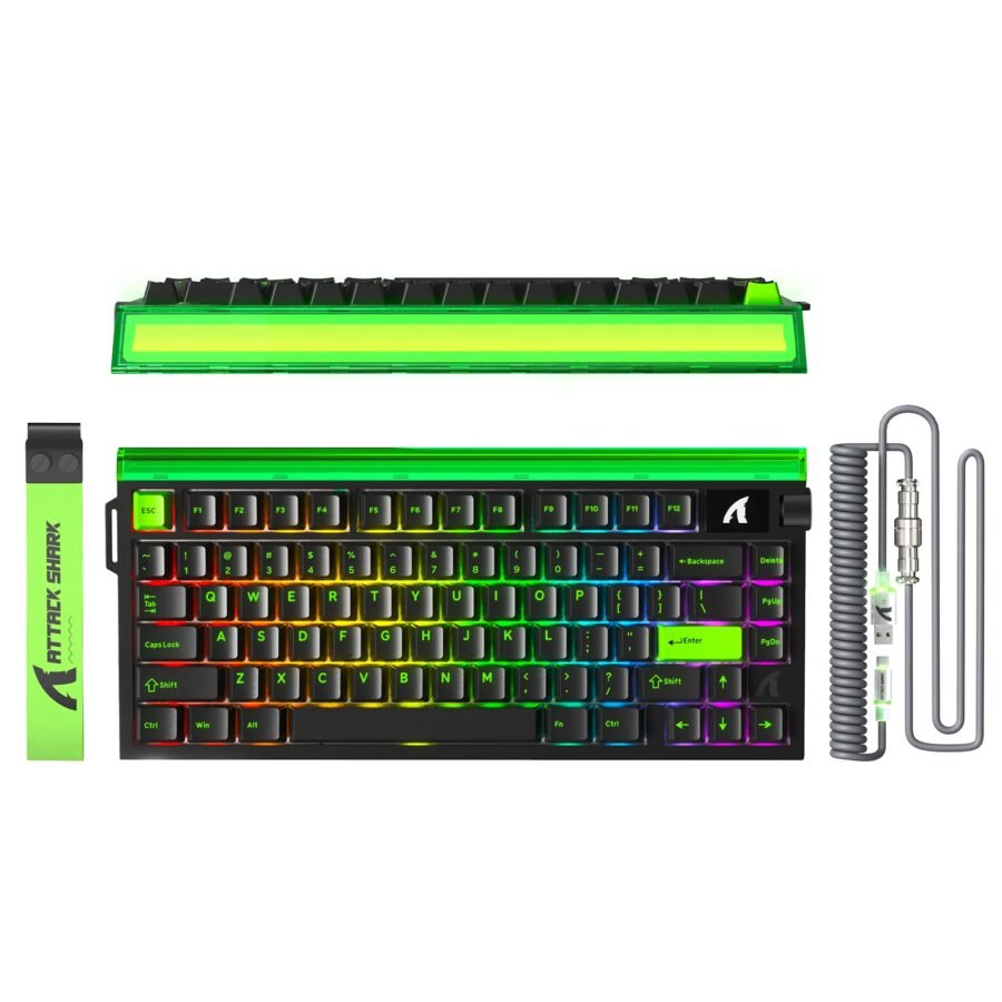 ATTACK SHARK R85 HE Rapid Trigger Keyboard, 75% Wired 8000Hz, Magnetic Switch, Moonlight Night