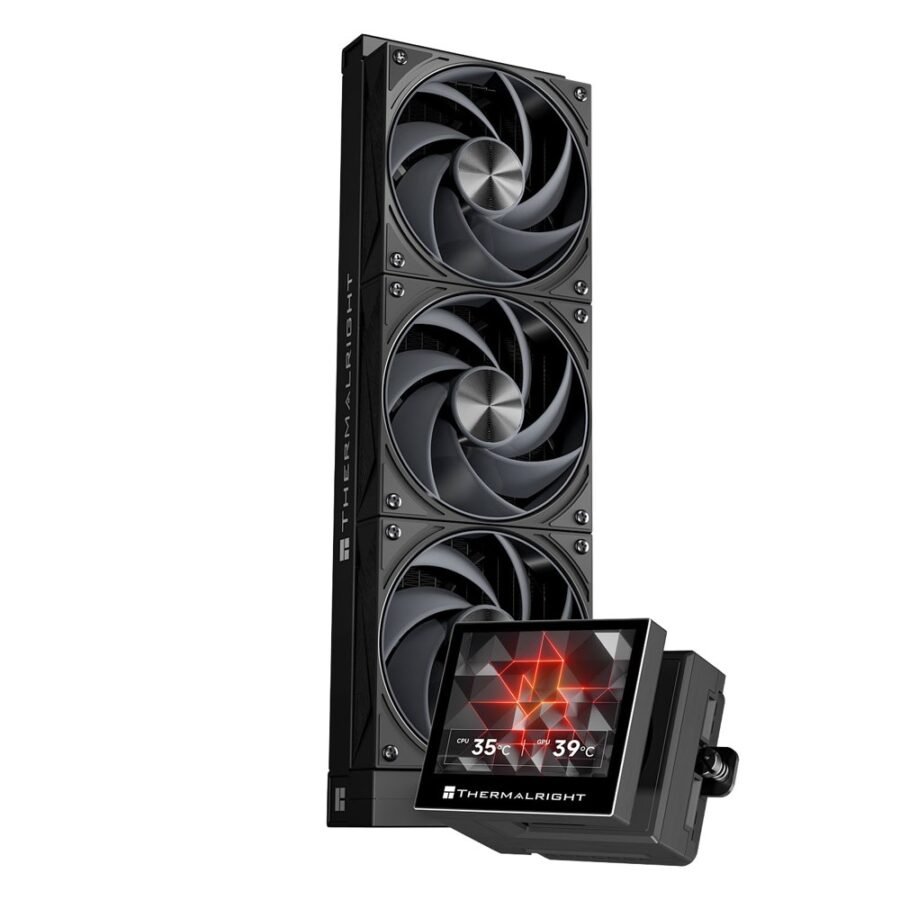 Thermalright Stream Vision 360 CPU Liquid Cooler, 3.5-Inch 640x480 Screen, 6400RPM Pump, 403mm Aluminum Radiator, Black