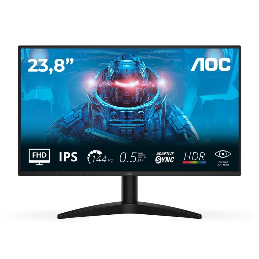 AOC 24B36X 24 Inch FHD Gaming Monitor 144Hz IPS 0.5ms MPRT Adaptive Sync HDR10 Black