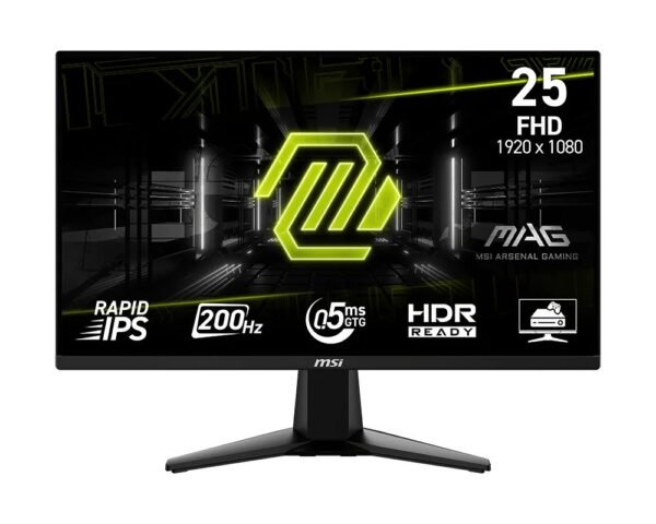 MSI MAG 255F E20 Gaming Monitor, 24.5" FHD 200Hz, Rapid IPS 0.5ms GtG, HDR Ready, AMD FreeSync Premium
