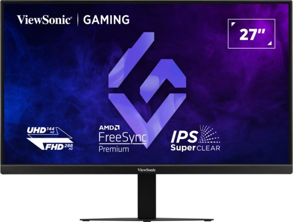 ViewSonic XG2730D-4K 27" Dual Mode Esports Gaming Monitor, UHD 3840x2160 144Hz or FHD 288Hz, IPS, HDR10, 0.5ms MPRT, FreeSync Premium and G-Sync Compatible