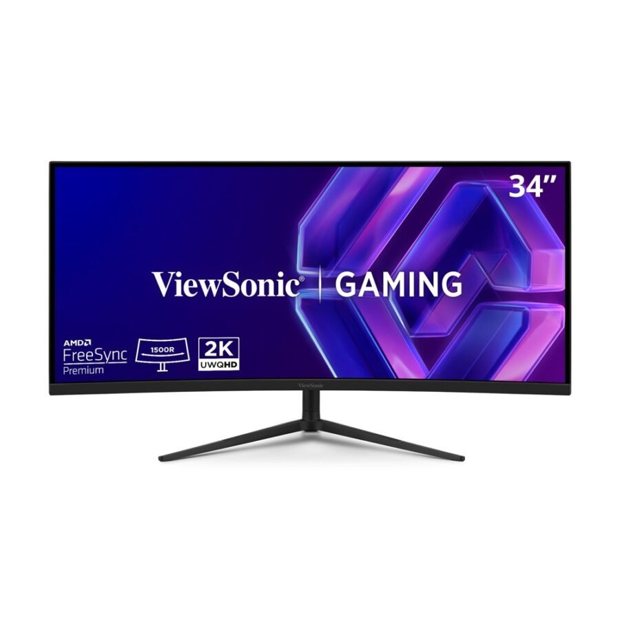 ViewSonic VX3418C-2K Curved Gaming Monitor, 34" UWQHD, 180Hz, 1ms MPRT, FreeSync Premium