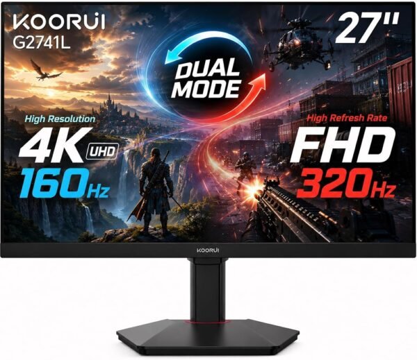 KOORUI G2741L Gaming Monitor 27" 4K UHD 160Hz Or FHD 320Hz 1ms IPS HDR400 100% sRGB