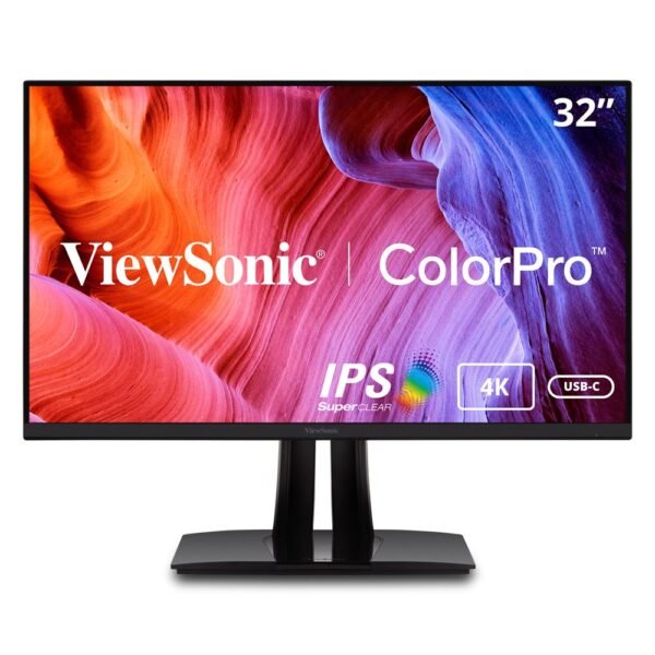 ViewSonic VP3256-4K ColorPro 32" 4K UHD Pantone Validated 100% sRGB & Factory Pre-Calibrated Monitor with 60W USB-C