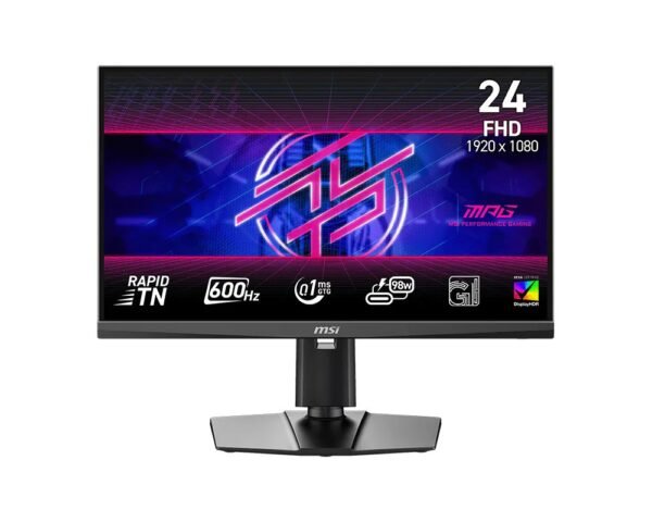 MSI MPG 242R X60N Gaming Monitor, 24.1", 1920x1080 FHD, 600Hz, 0.1ms, Rapid TN, Type-C 98W PD