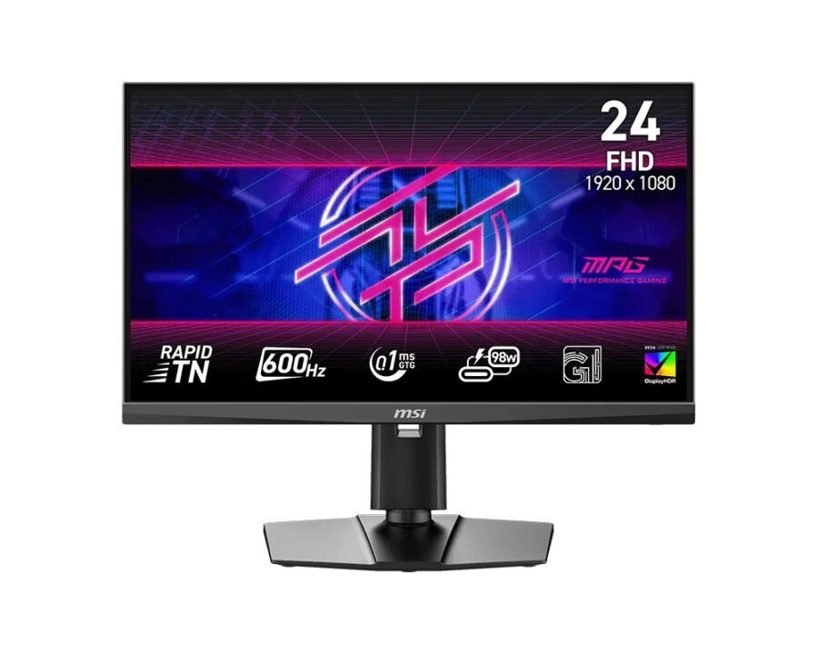 MSI MPG 242R X60N Gaming Monitor, 24.1", 1920x1080 FHD, 600Hz, 0.1ms, Rapid TN, Type-C 98W PD