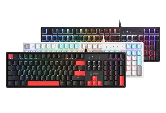 Bloody S520N Bloody Mechanical Switch RGB Gaming Keyboard | Pudding Black - BLMS Red Plus Mechanical Switch