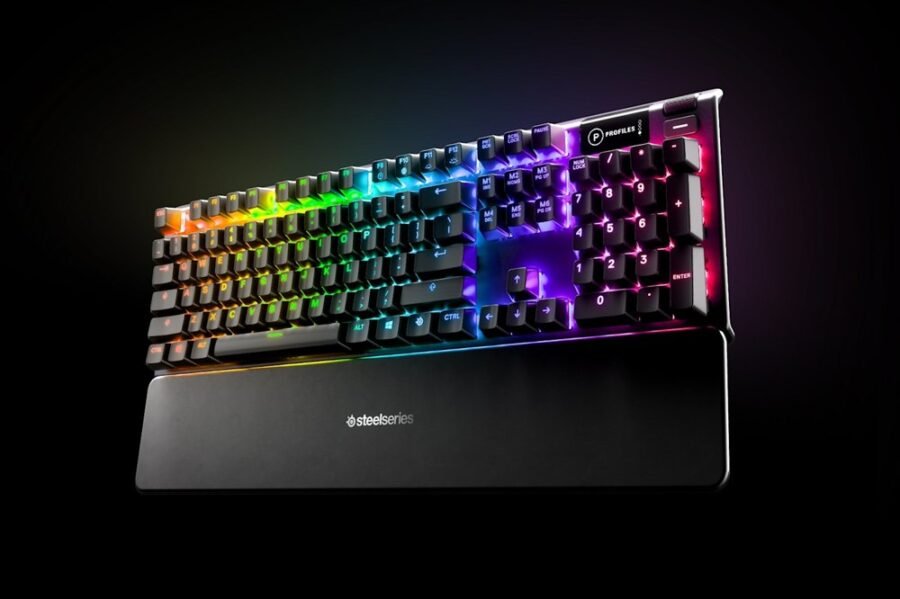 SteelSeries Apex 5 Hybrid Mechanical RGB Gaming Keyboard - 64532 - Hybrid Blue Switch - OLED Smart Display - US English