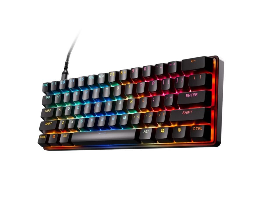 SteelSeries Apex Pro Mini Gen 3 Mechanical Gaming Keyboard OmniPoint 3.0 HyperMagnetic Switches, Adjustable Actuation, Rapid Trigger, RGB, USB-C 64913