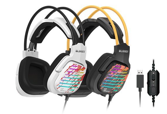 Bloody G565 Gaming Headset, 7.1 Virtual Surround Sound, 50mm, RGB, Energy Black
