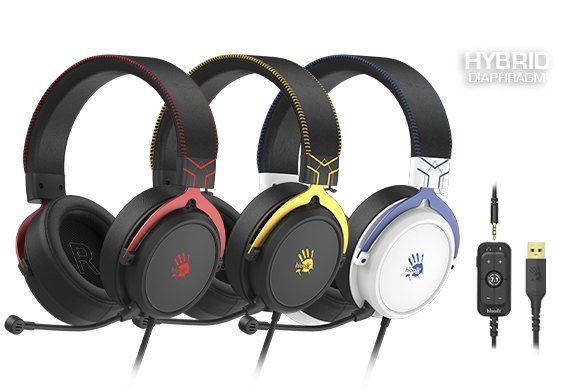 Bloody M590i RGB Gaming Headset, Virtual 7.1, 3.5mm And USB, Sports Red