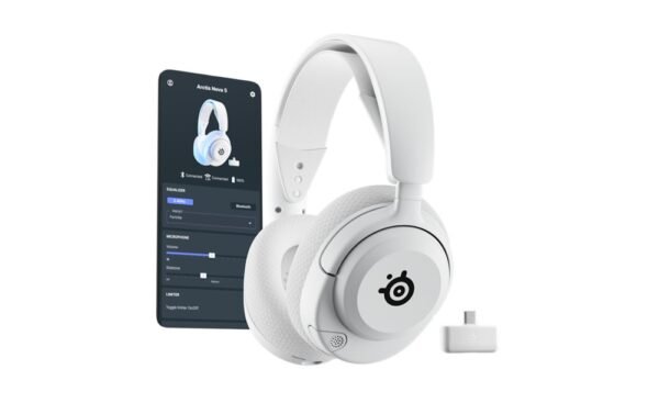 SteelSeries Arctis Nova 5P Wireless Gaming Headset for PS5, PS4 - White 61674 - Surround 7.1