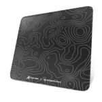 Attack Shark CM05 Contour Glass Gaming Mousepad, Nano-Micro-Etched Texture, Smooth Glass Surface, High Accuracy Fast-Moving, Anti-Scratch, PU Leather Non-Slip Base, 450x400mm, Black Contour